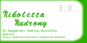 nikoletta mudrony business card